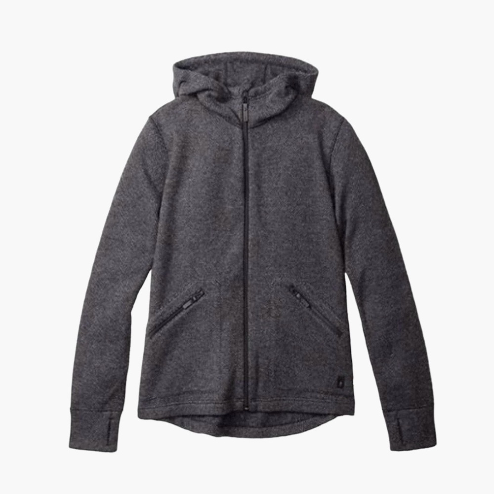 SMARTWOOL | Heritage Trail Recycled Wool Full Zip Sweater Hoodie in Gray | L